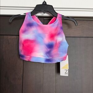 Z by Zella Girl Pink Tie-Dye Sports Bra Size Medium 8/10